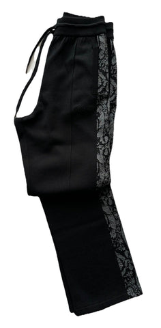 Versace Knit Barocco Jacquard Black Wool/Silk Pants M (48) 1013253 IT NWT $1525