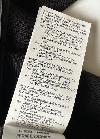 Versace Knit Barocco Jacquard Black Wool/Silk Pants L (50) 1013253 IT NWT $1525