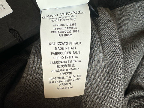 Versace Knit Barocco Jacquard Black Wool/Silk Pants L (50) 1013253 IT NWT $1525