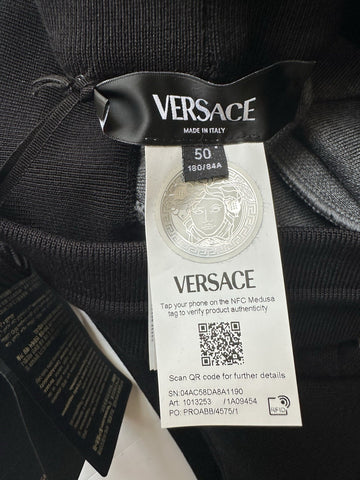 Versace Knit Barocco Jacquard Black Wool/Silk Pants L (50) 1013253 IT NWT $1525