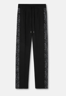 Versace Knit Barocco Jacquard Black Wool/Silk Pants L (50) 1013253 IT NWT $1525