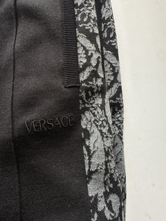 Versace Knit Barocco Jacquard Black Wool/Silk Pants L (50) 1013253 IT NWT $1525