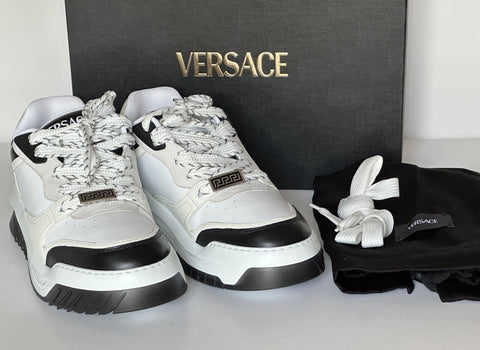 Versace Odissea Mens Leather White/Black Sneakers 9.5 US (42.5) 1015437 NIB $950