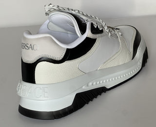 Versace Odissea Mens Leather White/Black Sneakers 9.5 US (42.5) 1015437 NIB $950
