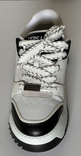 Versace Odissea Mens Leather White/Black Sneakers 9.5 US (42.5) 1015437 NIB $950