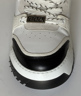 Versace Odissea Mens Leather White/Black Sneakers 9.5 US (42.5) 1015437 NIB $950