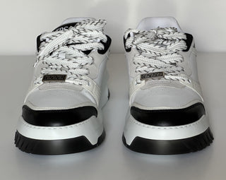 Versace Odissea Mens Leather White/Black Sneakers 9.5 US (42.5) 1015437 NIB $950