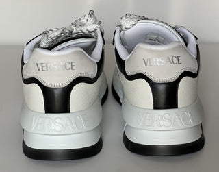 Versace Odissea Mens Leather White/Black Sneakers 9.5 US (42.5) 1015437 NIB $950