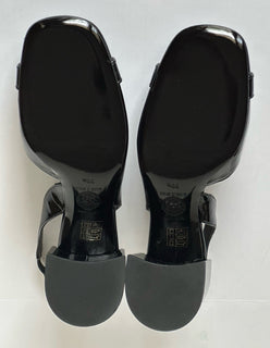 Versace Medusa Head Sling Back Patent Leather Black Shoes 6.5 US 1014619 NIB
