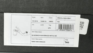 Versace Medusa Head Sling Back Patent Leather Black Shoes 6.5 US 1014619 NIB