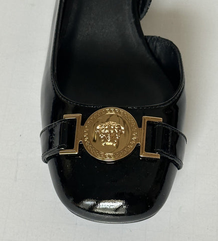 Versace Medusa Head Sling Back Patent Leather Black Shoes 6.5 US 1014619 NIB