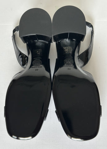 Versace Medusa Head Sling Back Patent Leather Black Shoes 9 US (39) 1014619 NIB