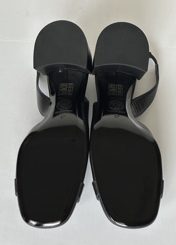 Versace Medusa Head Sling Back Calf Leather Black Shoes 7 US 1014619 NIB $1000