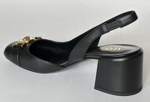 Versace Medusa Head Sling Back Calf Leather Black Shoes 10 US 1014619 NIB $1000