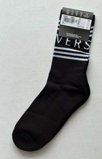 Versace Logo Socks Black/White Size Medium Made in Italy ICZD002 NWT