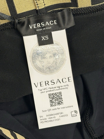 Versace Greca Border Gym Leggings Pants Black XS 1004103 NWT $920