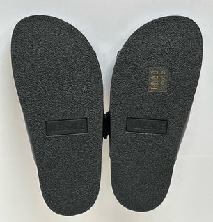 Versace Medusa Black Leather Slides Sandals 13 US (46 Euro) 1020767 NIB