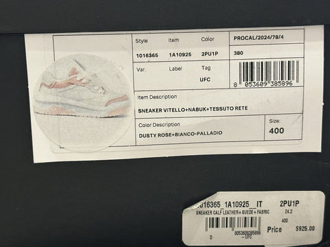 Versace Odissea Women’s Leather White/Pink Sneakers 10 US (40) 1016365 NIB $925