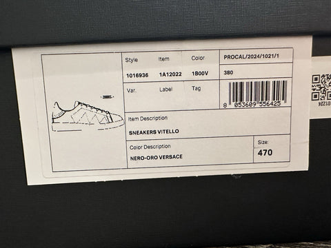 Versace Medusa Men's Black Leather Sneakers 14 US (47 Euro) 1016936 NIB