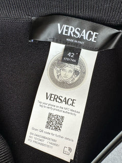 Versace Barocco Lace Knit Midi Skirt Black 42 Euro Italy 1013407 NWT