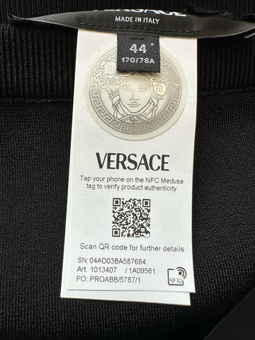 Versace Barocco Lace Knit Midi Skirt Black 44 Euro Italy 1013407 NWT