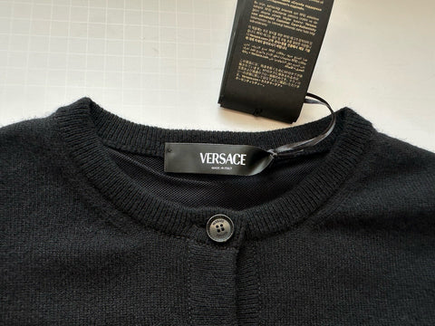 Versace Women's Barocco Lace Cashmere Cardigan Black 40 Euro Italy 1013478 NWT