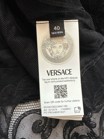 Versace Women's Barocco Lace Cashmere Cardigan Black 40 Euro Italy 1013478 NWT
