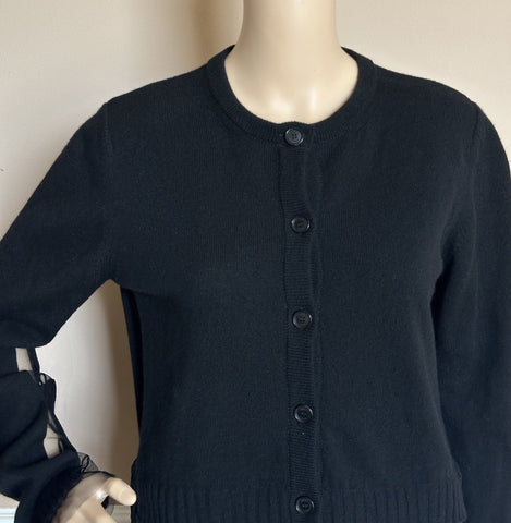 Versace Women's Barocco Lace Cashmere Cardigan Black 42 Euro Italy 1013478 NWT