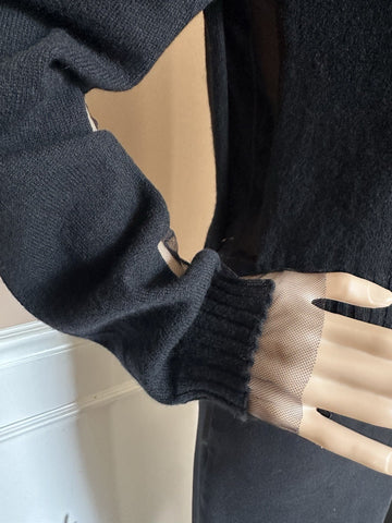 Versace Women's Barocco Lace Cashmere Cardigan Black 42 Euro Italy 1013478 NWT