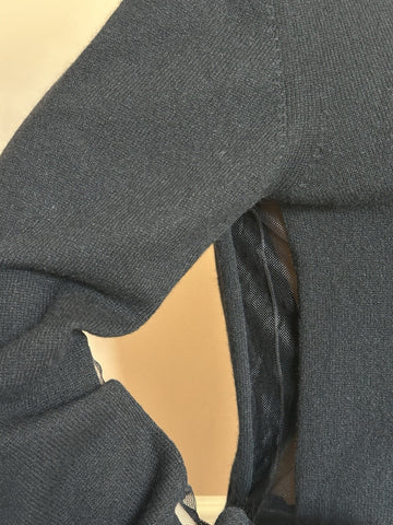 Versace Women's Barocco Lace Cashmere Cardigan Black 42 Euro Italy 1013478 NWT