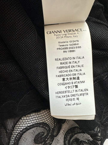 Versace Women's Barocco Lace Cashmere Cardigan Black 44 Euro Italy 1013478 NWT