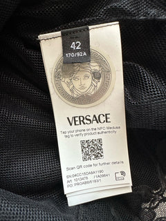 Versace Women's Barocco Lace Cashmere Cardigan Black 44 Euro Italy 1013478 NWT
