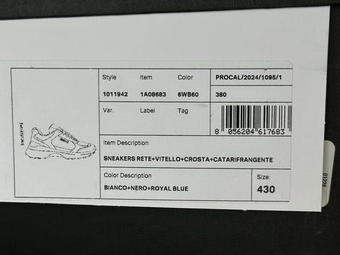 Versace Medusa Men’s White/Black/Blue Sneakers 10 US (43 Eu) 1011942 IT NIB $825