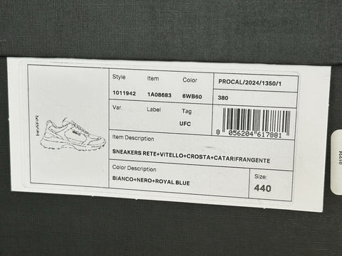 Versace Medusa Men’s White/Black/Blue Sneakers 11 US (44 Eu) 1011942 IT NIB $825