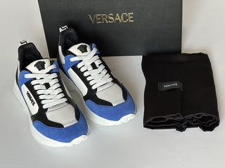 Versace Medusa Men’s White/Black/Blue Sneakers 8 US (41 Eu) 1011942 IT NIB $825