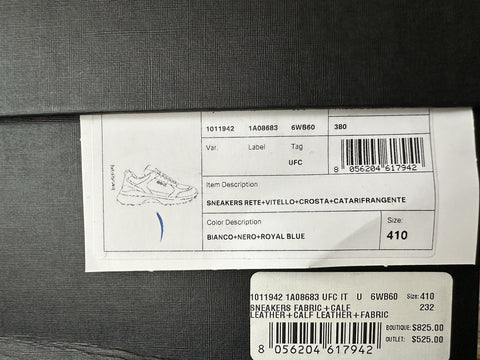 Versace Medusa Men’s White/Black/Blue Sneakers 8 US (41 Eu) 1011942 IT NIB $825