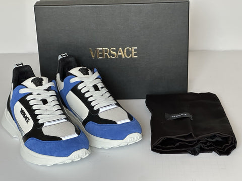 Versace Medusa Mens White/Black/Blue Sneakers 13.5 US (46.5) 1011942 IT NIB $825