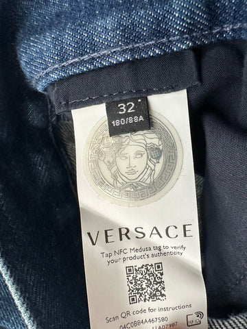 Versace Men’s Denim Stone Washed Medium Blue Jeans 32 US (34”) 1010816 Italy NWT