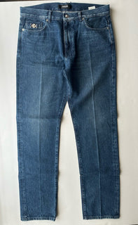Versace Men’s Denim Stone Washed Medium Blue Jeans 33 US (35”) 1010816 Italy NWT
