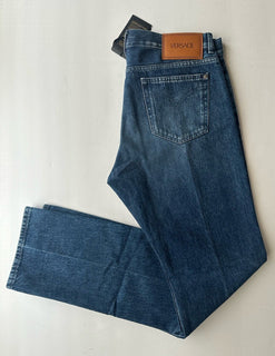 Versace Men’s Denim Stone Washed Medium Blue Jeans 34 US (36”) 1010816 Italy NWT