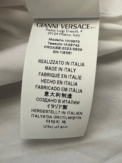Versace Graphic Print Dress Shirt White & Gold XL (52 Eu) 1013870 IT NWT $1075