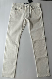 Versace Men’s Rinsed Denim Stretch White Jeans Size 33 US 1011693 IT NWT $750