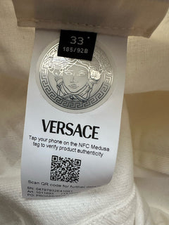 Versace Men’s Rinsed Denim Stretch White Jeans Size 33 US 1011693 IT NWT $750