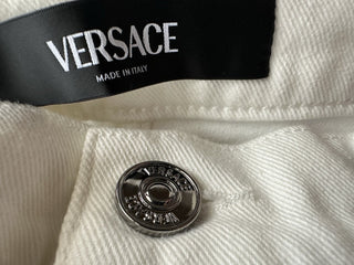 Versace Men’s Rinsed Denim Stretch White Jeans Size 33 US 1011693 IT NWT $750