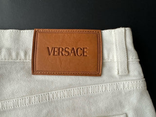 Versace Men’s Rinsed Denim Stretch White Jeans Size 33 US 1011693 IT NWT $750