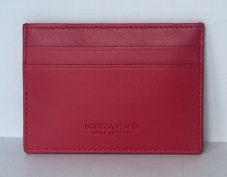 Bottega Veneta Intrecciato Quilted Leather Card Holder Red 701446 IT NWT $420