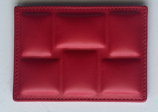 Bottega Veneta Intrecciato Quilted Leather Card Holder Red 701446 IT NWT $420