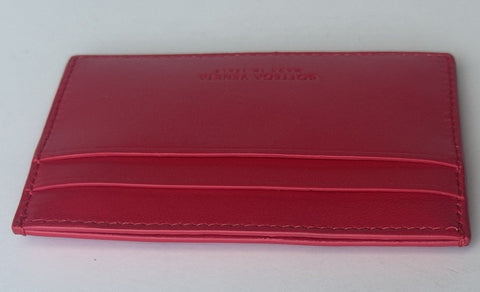 Bottega Veneta Intrecciato Quilted Leather Card Holder Red 701446 IT NWT $420