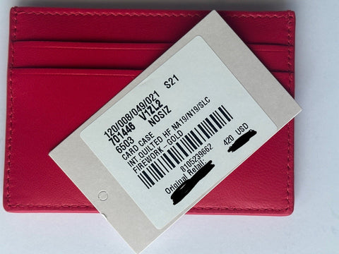 Bottega Veneta Intrecciato Quilted Leather Card Holder Red 701446 IT NWT $420