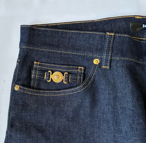 Versace Mens Eco Stretch Denim Dark Blue Jeans 40 US 1011693 NWT $675